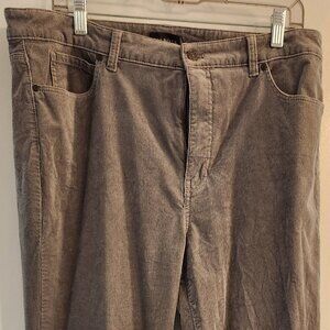 Talbots Light Gray Corduroy Straight Leg Pants Size 14